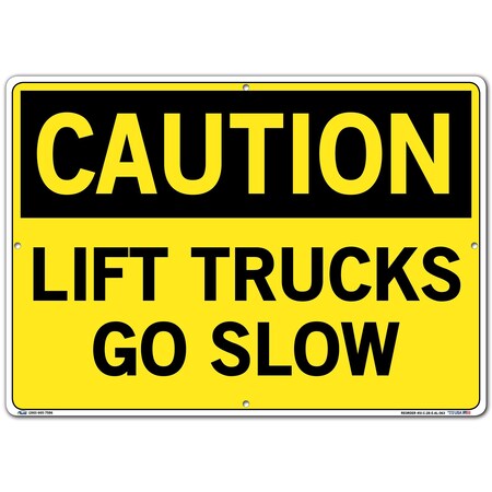 Vestil Aluminum Sign, 14-1/2" H, 20-1/2" W, Aluminum, Rectangle, English, SI-C-28-E-AL-063 SI-C-28-E-AL-063